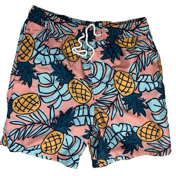 Original Use Swim Shorts Trunk Elastic Waist Coral Pink Fruit Punch Sz S - Picture 1 of 10